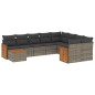 vidaXL 10-tlg. Garten-Sofagarnitur mit Kissen Grau Poly Rattan vidaXL 10-tlg. Garten-Sofagarnitur mit Kissen Grau Poly Rattan