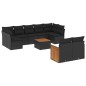vidaXL 10-tlg. Garten-Sofagarnitur mit Kissen Schwarz Poly Rattan vidaXL 10-tlg. Garten-Sofagarnitur mit Kissen Schwarz Poly Rattan