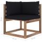 6-tlg. Garten-Lounge-Set aus Paletten mit Kissen Kiefernholz 6-tlg. Garten-Lounge-Set aus Paletten mit Kissen Kiefernholz