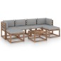 7-tlg. Garten-Lounge-Set aus Paletten mit Kissen Kiefernholz 7-tlg. Garten-Lounge-Set aus Paletten mit Kissen Kiefernholz
