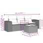 vidaXL 4-tlg. Garten-Sofagarnitur mit Kissen Grau Poly Rattan vidaXL 4-tlg. Garten-Sofagarnitur mit Kissen Grau Poly Rattan