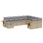 vidaXL 10-tlg. Garten-Sofagarnitur mit Kissen Beige Poly Rattan vidaXL 10-tlg. Garten-Sofagarnitur mit Kissen Beige Poly Rattan