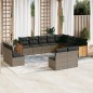 vidaXL 12-tlg. Garten-Sofagarnitur mit Kissen Grau Poly Rattan vidaXL 12-tlg. Garten-Sofagarnitur mit Kissen Grau Poly Rattan