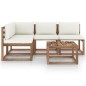 5-tlg. Garten-Lounge-Set mit Creme Kissen 5-tlg. Garten-Lounge-Set mit Creme Kissen