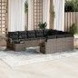 vidaXL 11-tlg. Garten-Sofagarnitur mit Kissen Grau Poly Rattan vidaXL 11-tlg. Garten-Sofagarnitur mit Kissen Grau Poly Rattan