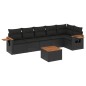 vidaXL 7-tlg. Garten-Sofagarnitur mit Kissen Schwarz Poly Rattan vidaXL 7-tlg. Garten-Sofagarnitur mit Kissen Schwarz Poly Rattan