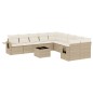 vidaXL 11-tlg. Garten-Sofagarnitur mit Kissen Beige Poly Rattan vidaXL 11-tlg. Garten-Sofagarnitur mit Kissen Beige Poly Rattan