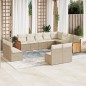 vidaXL 12-tlg. Garten-Sofagarnitur mit Kissen Beige Poly Rattan vidaXL 12-tlg. Garten-Sofagarnitur mit Kissen Beige Poly Rattan