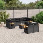 vidaXL 10-tlg. Garten-Sofagarnitur mit Kissen Schwarz Poly Rattan vidaXL 10-tlg. Garten-Sofagarnitur mit Kissen Schwarz Poly Rattan