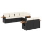 vidaXL 7-tlg. Garten-Sofagarnitur mit Kissen Schwarz Poly Rattan vidaXL 7-tlg. Garten-Sofagarnitur mit Kissen Schwarz Poly Rattan