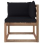 Outdoor-Ecksofa Paletten mit Kissen in Schwarz Outdoor-Ecksofa Paletten mit Kissen in Schwarz