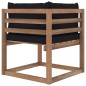 Outdoor-Ecksofa Paletten mit Kissen in Schwarz Outdoor-Ecksofa Paletten mit Kissen in Schwarz