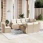 vidaXL 9-tlg. Garten-Sofagarnitur mit Kissen Beige Poly Rattan vidaXL 9-tlg. Garten-Sofagarnitur mit Kissen Beige Poly Rattan