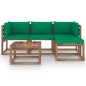 5-tlg. Garten-Lounge-Set mit Grünen Kissen 5-tlg. Garten-Lounge-Set mit Grünen Kissen