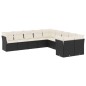 vidaXL 10-tlg. Garten-Sofagarnitur mit Kissen Schwarz Poly Rattan vidaXL 10-tlg. Garten-Sofagarnitur mit Kissen Schwarz Poly Rattan