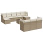 vidaXL 11-tlg. Garten-Sofagarnitur mit Kissen Beige Poly Rattan vidaXL 11-tlg. Garten-Sofagarnitur mit Kissen Beige Poly Rattan