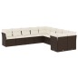 vidaXL 10-tlg. Garten-Sofagarnitur mit Kissen Braun Poly Rattan vidaXL 10-tlg. Garten-Sofagarnitur mit Kissen Braun Poly Rattan