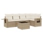 vidaXL 6-tlg. Garten-Sofagarnitur mit Kissen Beige Poly Rattan vidaXL 6-tlg. Garten-Sofagarnitur mit Kissen Beige Poly Rattan