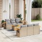 vidaXL 7-tlg. Garten-Sofagarnitur mit Kissen Beige Poly Rattan vidaXL 7-tlg. Garten-Sofagarnitur mit Kissen Beige Poly Rattan
