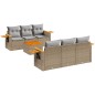 vidaXL 7-tlg. Garten-Sofagarnitur mit Kissen Beige Poly Rattan vidaXL 7-tlg. Garten-Sofagarnitur mit Kissen Beige Poly Rattan