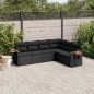vidaXL 6-tlg. Garten-Sofagarnitur mit Kissen Schwarz Poly Rattan vidaXL 6-tlg. Garten-Sofagarnitur mit Kissen Schwarz Poly Rattan