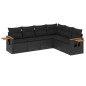 vidaXL 6-tlg. Garten-Sofagarnitur mit Kissen Schwarz Poly Rattan vidaXL 6-tlg. Garten-Sofagarnitur mit Kissen Schwarz Poly Rattan