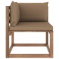 Outdoor-Ecksofa Paletten mit Kissen in Taupe Outdoor-Ecksofa Paletten mit Kissen in Taupe