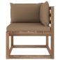 Outdoor-Ecksofa Paletten mit Kissen in Taupe Outdoor-Ecksofa Paletten mit Kissen in Taupe