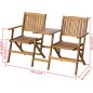 vidaXL Gartenbank Klappbar mit Teetisch 140 cm Massivholz Akazie vidaXL Gartenbank Klappbar mit Teetisch 140 cm Massivholz Akazie