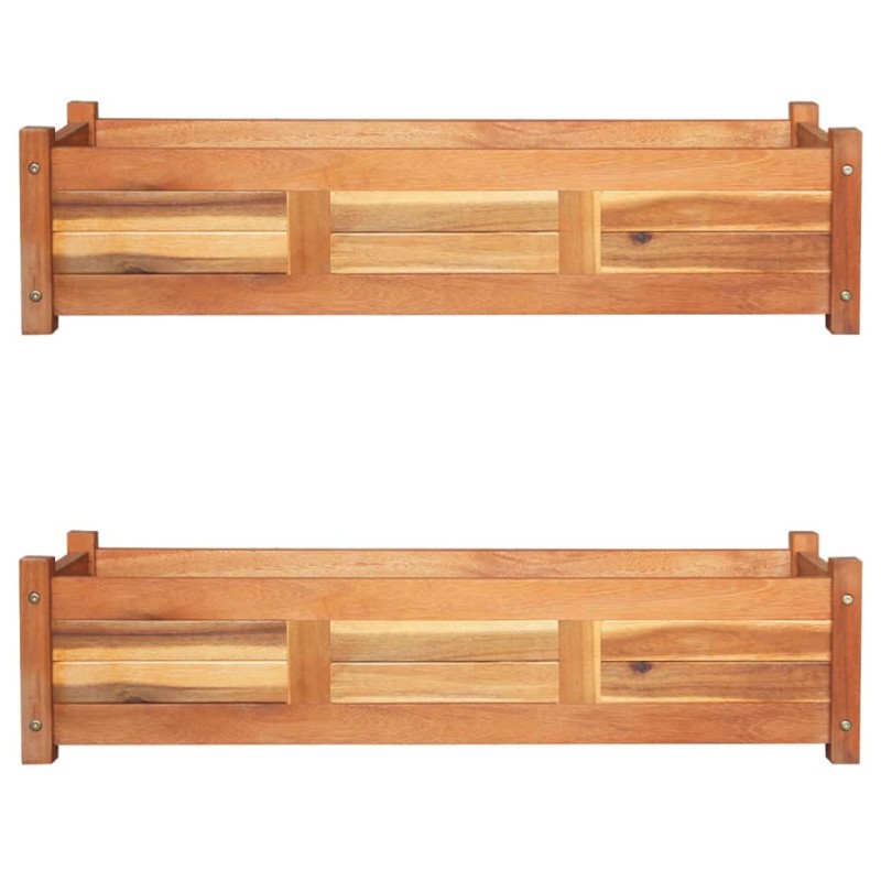vidaXL Garten-Hochbeete 2 Stk. Akazienholz 100x30x25 cm vidaXL Garten-Hochbeete 2 Stk. Akazienholz 100x30x25 cm