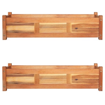 vidaXL Garten-Hochbeete 2 Stk. Akazienholz 100x30x25 cm 