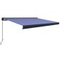 vidaXL Manuelle Kassetten-Markise 350x250 cm Blau und Weiß vidaXL Manuelle Kassetten-Markise 350x250 cm Blau und Weiß
