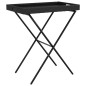 vidaXL Tabletttisch Klappbar Schwarz 65x40x75 cm Poly Rattan vidaXL Tabletttisch Klappbar Schwarz 65x40x75 cm Poly Rattan