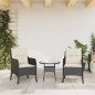 vidaXL Gartenstühle mit Kissen 2 Stk. Schwarz Poly Rattan vidaXL Gartenstühle mit Kissen 2 Stk. Schwarz Poly Rattan