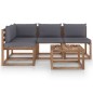 5-tlg. Garten-Lounge-Set mit Anthrazit Kissen 5-tlg. Garten-Lounge-Set mit Anthrazit Kissen