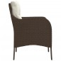 vidaXL Gartenstühle mit Kissen 2 Stk. Braun Poly Rattan vidaXL Gartenstühle mit Kissen 2 Stk. Braun Poly Rattan