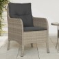 vidaXL Gartenstühle mit Kissen 2 Stk. Hellgrau Poly Rattan vidaXL Gartenstühle mit Kissen 2 Stk. Hellgrau Poly Rattan
