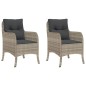 vidaXL Gartenstühle mit Kissen 2 Stk. Hellgrau Poly Rattan vidaXL Gartenstühle mit Kissen 2 Stk. Hellgrau Poly Rattan