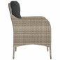 vidaXL Gartenstühle mit Kissen 2 Stk. Hellgrau Poly Rattan vidaXL Gartenstühle mit Kissen 2 Stk. Hellgrau Poly Rattan
