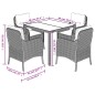 vidaXL 5-tlg. Garten-Essgruppe mit Kissen Grau Poly Rattan vidaXL 5-tlg. Garten-Essgruppe mit Kissen Grau Poly Rattan
