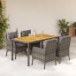 vidaXL 5-tlg. Garten-Essgruppe mit Kissen Grau Poly Rattan vidaXL 5-tlg. Garten-Essgruppe mit Kissen Grau Poly Rattan
