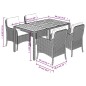vidaXL 5-tlg. Garten-Essgruppe mit Kissen Grau Poly Rattan vidaXL 5-tlg. Garten-Essgruppe mit Kissen Grau Poly Rattan