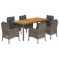 vidaXL 7-tlg. Garten-Essgruppe mit Kissen Grau Poly Rattan vidaXL 7-tlg. Garten-Essgruppe mit Kissen Grau Poly Rattan
