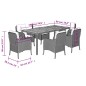 vidaXL 7-tlg. Garten-Essgruppe mit Kissen Grau Poly Rattan vidaXL 7-tlg. Garten-Essgruppe mit Kissen Grau Poly Rattan