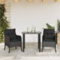 vidaXL 3-tlg. Garten-Essgruppe mit Kissen Schwarz Poly Rattan vidaXL 3-tlg. Garten-Essgruppe mit Kissen Schwarz Poly Rattan