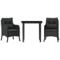 vidaXL 3-tlg. Garten-Essgruppe mit Kissen Schwarz Poly Rattan vidaXL 3-tlg. Garten-Essgruppe mit Kissen Schwarz Poly Rattan