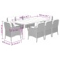 vidaXL 9-tlg. Garten-Essgruppe mit Kissen Schwarz Poly Rattan vidaXL 9-tlg. Garten-Essgruppe mit Kissen Schwarz Poly Rattan