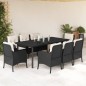 vidaXL 9-tlg. Garten-Essgruppe mit Kissen Schwarz Poly Rattan vidaXL 9-tlg. Garten-Essgruppe mit Kissen Schwarz Poly Rattan