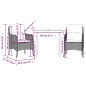 vidaXL 3-tlg. Garten-Essgruppe mit Kissen Schwarz Poly Rattan