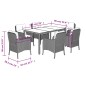 vidaXL 7-tlg. Garten-Essgruppe mit Kissen Grau Poly Rattan vidaXL 7-tlg. Garten-Essgruppe mit Kissen Grau Poly Rattan